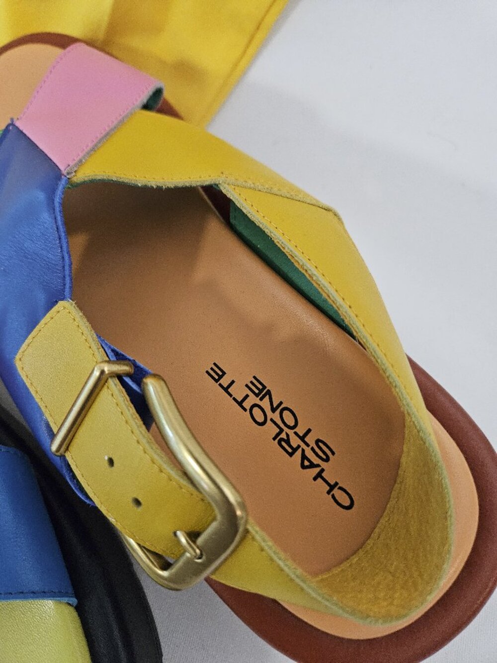 Charlotte Stone Anto Sandals in Solimar Multicolored Slingback Platform Shoes 9 - Picture 5 of 12